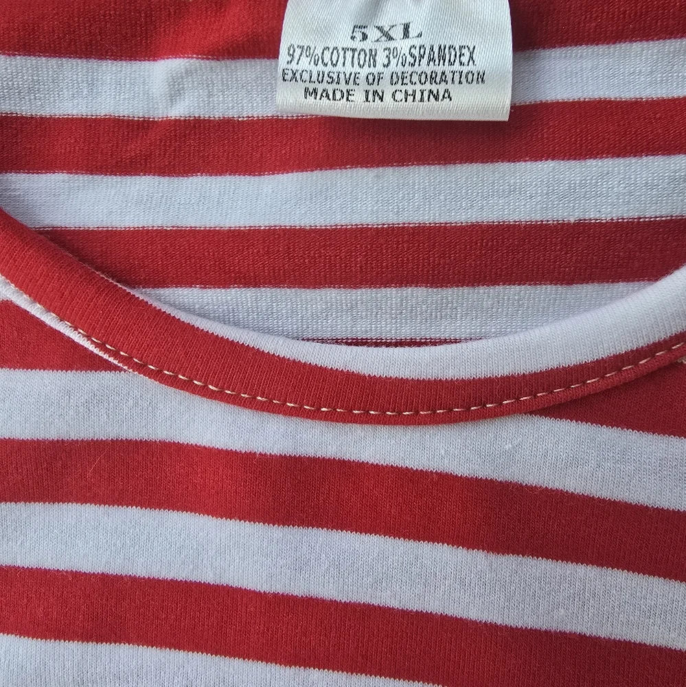 NWOT Red and White Striped Ruffle Sleeve Baseball Dress Size 12